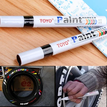 9 Renkler Beyaz Su Geçirmez Kalıcı boya kalemi Kalem Araba Lastiği Lastik Sırtı DIY Sanatçı Boya Fırçası Ofis Okul Tedarik Kırtasiye