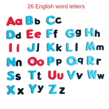 A-Z İngilizce Mektup Kelime Keçe Pedleri Kürk Kumaş Anaokulu Adı Yamalar Çocuk Okul Erken Eğitim El Yapımı DIY Duvar Sticker Görüntü 2