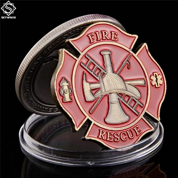 ABD Bayrağı Görev Onur Yangın Kurtarma İtfaiyeci Hatıra Mücadelesi Coin Madalya Koleksiyon Görüntü 2
