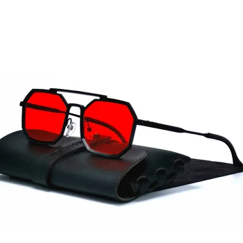 AKA OCULOS 2022 Metal Kare Güneş Kadınlar Yüksek Kaliteli Erkek Gözlük Retro Gözlük Erkekler / Kadınlar Vintage Gafas De Sol Mujer UV400 Görüntü 2