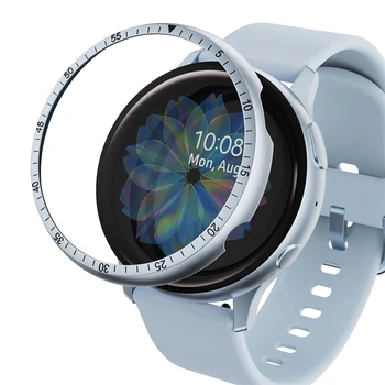 Alaşımlı Çerçeve Halka Kapak Samsung Galaxy saat Aktif 2 44mm 40mm Smartwatch Dial Yapışkanlı Anti Scratch Koruma Metal Kasa Görüntü 2