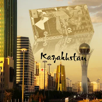 Altın Kaplama Banknot Kazakistan 10000 Tenge Hediye İçin Çin'de Yapılan