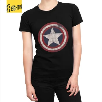 Amerika Kahraman Kalkan AbD Bayrağı Kadın T Shirt Marvel Tee Gömlek Tops Kawaii pamuklu tişört Yuvarlak Boyun Kısa Kollu Giyim