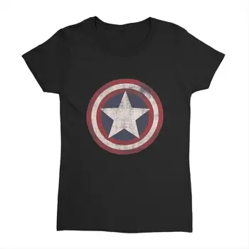 Amerika Kahraman Kalkan AbD Bayrağı Kadın T Shirt Marvel Tee Gömlek Tops Kawaii pamuklu tişört Yuvarlak Boyun Kısa Kollu Giyim Görüntü 2