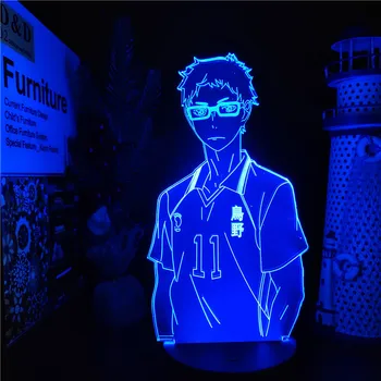 Anime Haikyuu KEİ TSUKİSHİMA 3D Lamba LED Gece Lambası Çocuklar İçin yatak odası dekoru Gece Lambası RGB Renkli Masa Lambası Manga Xmas Hediyeler