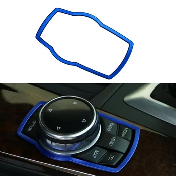 Araba iç multimedya düğmesi dekor araba Styling Etiketler BMW için 1 / 3 / 4 / 5 /7 - Serisi X1 X3 X4 X5 X6 2013-2017 Aksesuarları Görüntü 2
