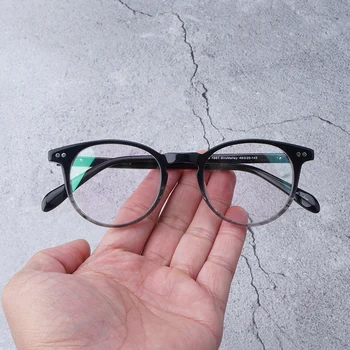 Asetat Gözlük Çerçevesi Erkekler Yuvarlak Gözlük Çerçeveleri Gözlük Kadınlar Şeffaf Gözlük Kadın Çerçeveleri Erkekler Kadınlar için Reçete Gözlük