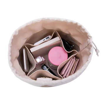 atinfor Marka Eko Pamuk kanvas kova Orijinal İpli Makyaj çantalar depolama kozmetik çantası düzenleyici Çantası ekle Çanta Çanta Görüntü 2
