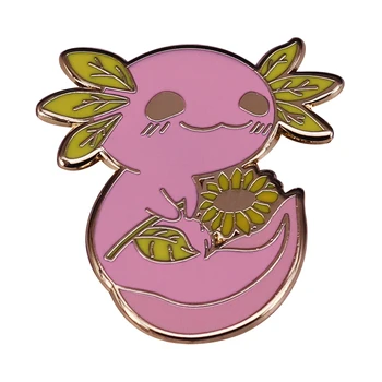 Ayçiçeği Pin Koleksiyonu Çiçek Axolotl Bant Vol.6 Kırlangıç Büyümeye Devam Et Mutlu Pozitif Broş Görüntü 2
