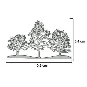 Ağaçlar Desen Metal Kesme Ölür Scrapbooking Kart Kenar Kapak Kalıp Kesici DIY Davetiye Karalama Defteri Küçük resim Dekorasyon Görüntü 2