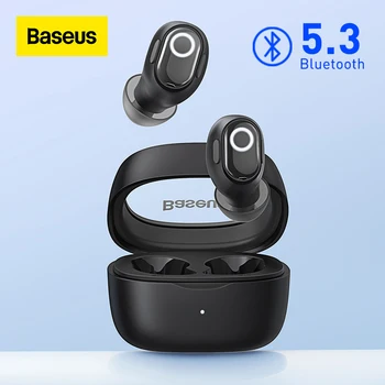 Baseus WM02 Bluetooth Kulaklık TWS Kablosuz 5.3 Kulak hifi kulaklıklar 60ms Düşük Gecikme video oyunu APP Kontrolü 25 Saat Pil