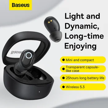 Baseus WM02 Bluetooth Kulaklık TWS Kablosuz 5.3 Kulak hifi kulaklıklar 60ms Düşük Gecikme video oyunu APP Kontrolü 25 Saat Pil Görüntü 2