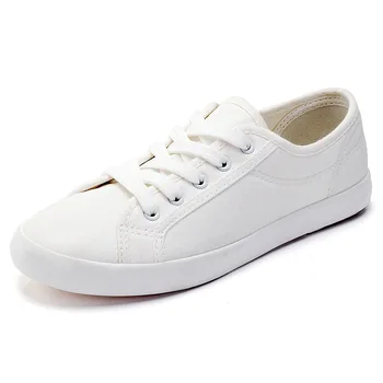 Bayanlar Beyaz Çift kanvas sneaker kadın El-boyalı ayakkabı Hemşire Nefes ayakkabı Öğrenci Bez Ayakkabı Tenis Feminino Görüntü 2