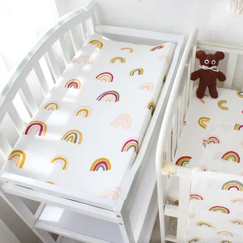 Bebek Donatılmış çocuk çarşafları 130 * 70 cm Karikatür Baskı yatak çarşafı Bebek Yatak Yatak Kapakları Beşik Levha Unisex Bebek Erkek Kız
