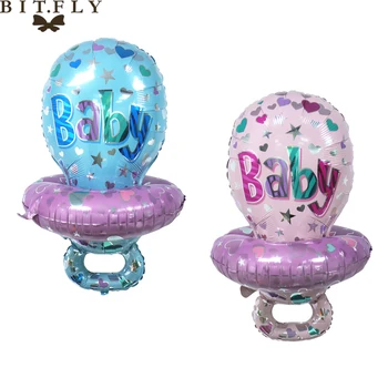 Bebek Duş Pembe / Mavi Bebek Emzik Meme Folyo Balonlar İlk Doğum Günü Arka Plan Dekorasyon Çocuklar Parti Favor Emzik Balon