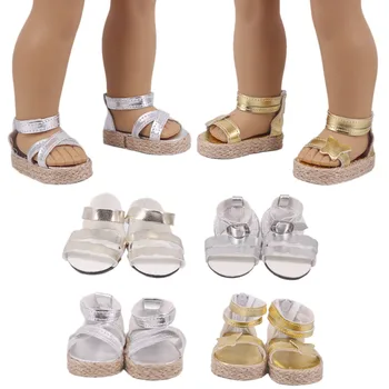 Bebek Kalın topuklu sandalet Yaz Uygun 18 İnç Amerikan 43cm Bebek Bebek Ayakkabı Aksesuarları, Kız Oyuncak, Nesil, Doğum Günü Hediyeleri