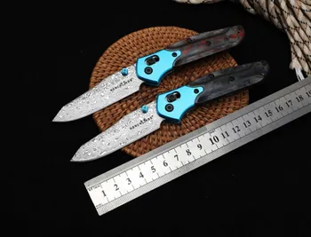 Benchmade 945 şam çeliği Taktik Katlanır Bıçak Karbon Fiber Kolu Açık Güvenlik savunma Survival Cep Bıçaklar EDC Aracı