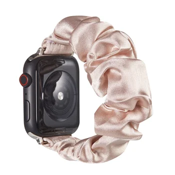 Benzersiz Scrunchie Elastik Kayış Apple için İzle Serisi 7 6 SE 5 4 3 Bant 45mm 44mm 42mm 41mm 40mm 38mm Kadın Watchband iwatch için