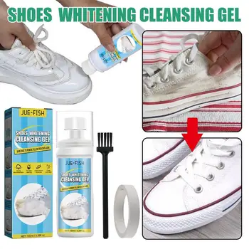 Beyaz Ayakkabı Temizleyici 100 ML Beyaz Ayakkabı Temizleme Köpüğü Çok kullanımlı Beyaz Ayakkabı Temizleyici Lekeleri Ve Sarı Kenarları Kaldırma Tuval Görüntü 2