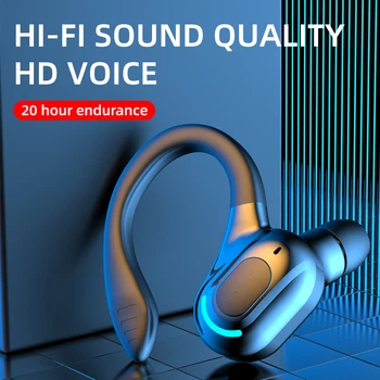 Bluetooth 5.2 Kulaklık Su Geçirmez kablosuz mikrofonlu kulaklıklar Mini Kulak Kancası HiFi Stereo müzik kulaklıkları Telefon için Görüntü 2
