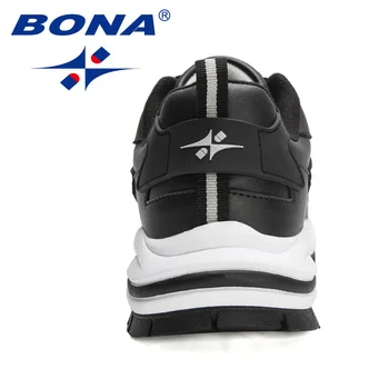BONA 2022 Yeni Tasarımcılar Eylem Deri Örgü koşu ayakkabıları erkek spor ayakkabıları Hafif spor Ayakkabı Adam Atletik Eğitim Ayakkabı Görüntü 2