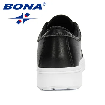 BONA 2022 Yeni Tasarımcılar Klasikleri vulkanize ayakkabı Kadın Popüler Sneakers Bayanlar Dantel-up rahat ayakkabılar Nefes Sevgilisi Ayakkabı Yumuşak Görüntü 2