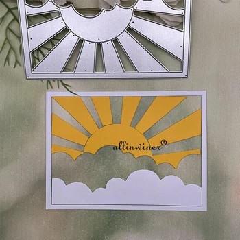 Bulutlar güneş çerçeve Metal Kesme Ölür Şablonlar için Kalıp Kesim DIY Scrapbooking Albümü Kağıt Kartı Kabartma