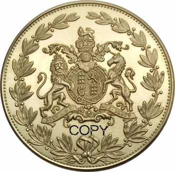Büyük Britanya Büyüleyici Kraliyet Portre Victoria Altın Desen Taç 1887 Pirinç Kopya Para Hatıra paraları Görüntü 2