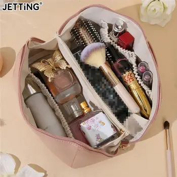 Büyük Seyahat Kozmetik Çantası Kadınlar için Deri Makyaj Organizatör Kadın Tuvalet Kiti Çanta Makyaj çantası çanta Lüks Bayan Kutusu