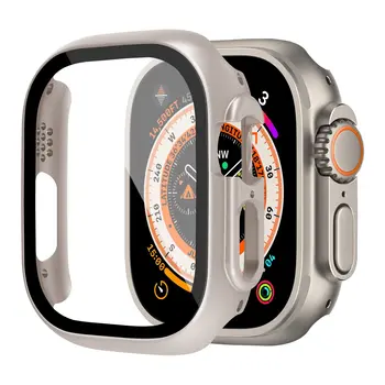 Cam + kılıf Apple Ürünü İçin Ultra 49mm kayış smartwatch PC Tampon + Ekran Koruyucu Temperli Kapak iwatch serisi bant Aksesuarları