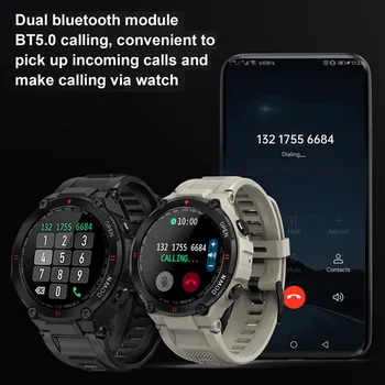 CanMıxs K22 akıllı saat Erkekler Bluetooth Çağrı Spor Smartwatch Erkekler Açık Müzik Çalma Spor İzci Kalp Hızı Özel Arama Görüntü 2