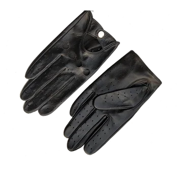 Carttigercat erkek Hakiki Deri sürüş eldivenleri Çizgisiz Yumuşak İnce Kuzu Derisi Serin Kısa Bilek dokunmatik ekran eldiveni