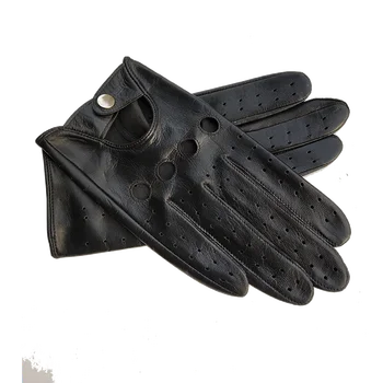 Carttigercat erkek Hakiki Deri sürüş eldivenleri Çizgisiz Yumuşak İnce Kuzu Derisi Serin Kısa Bilek dokunmatik ekran eldiveni Görüntü 2