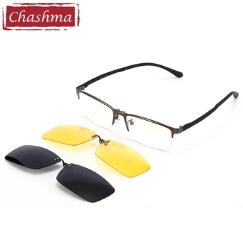 Chashma Erkekler Reçete Gözlük Manyetik Klip Mıknatıs Gözlük Polarize Lensler Güneş Gözlüğü ile Spor Stil Gözlük