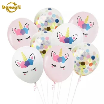 DANUYLI 10 adet / grup Unicorn Balonlar Parti Malzemeleri Lateks Balonlar Çocuklar Karikatür Hayvan At Şamandıra Küre Doğum Günü Partisi Dekorasyon