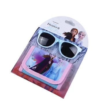 Disney Dondurulmuş elsa Moda Gözlük Cüzdan Kalem Kutusu Karikatür Bebek Kız Bez Çanta çanta bozuk para cüzdanı