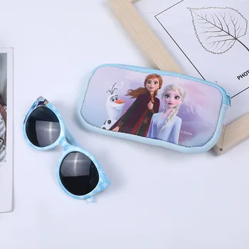 Disney Dondurulmuş elsa Moda Gözlük Cüzdan Kalem Kutusu Karikatür Bebek Kız Bez Çanta çanta bozuk para cüzdanı Görüntü 2