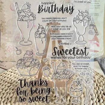 doğum günü pastası dondurma temizle damga Şeffaf Silikon Damga Scrapbooking Fotoğraf Albümü Dekorasyon mühür damgası