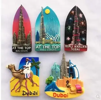 Dubai Khalifa Yelkenli Otel 3D Buzdolabı Mıknatısları Seyahat Hediyelik Eşya Buzdolabı Manyetik Çıkartmalar Ev Dekor