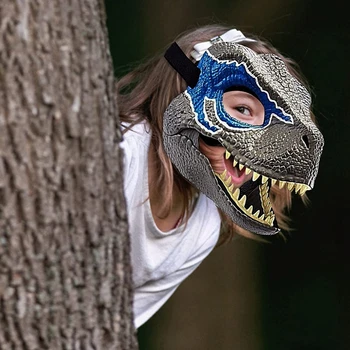Ejderha Dinozor Maskesi Lateks Korku Başlık Cadılar Bayramı Partisi Cosplay Kostüm Korkmuş Maske Taşıyabilirsiniz Ağız Stres Rahatlatıcı Oyuncaklar