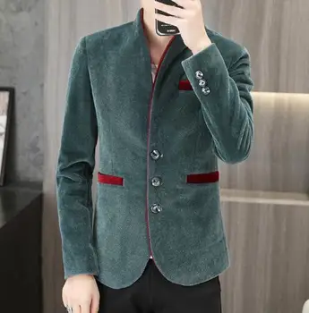 erkek Casual Tek Slim Fit Takım Elbise Ceket blazer üst Görüntü 2