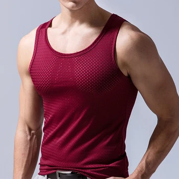 Erkek İç Çamaşırı Kolsuz Örgü Tank Top Katı Kas Yelek Fanilalar V Yaka spor tişört erkek Yelek Vücut Geliştirme Erkek Tank Top