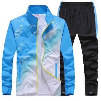 Erkek Spor Yeni Bahar Sonbahar 2 Parça Setleri Erkek spor elbise Ceket + Pantolon Eşofman Erkek Moda Baskı Eşofman Boyutu L-5XL