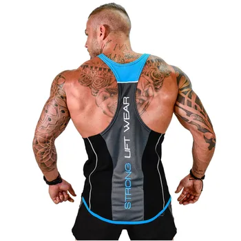 Erkek Vücut Geliştirme Tank top Spor Salonları Spor kolsuz gömlek Yeni Erkek Pamuk giyim Moda Atlet yelek Fanila yelek erkekler için