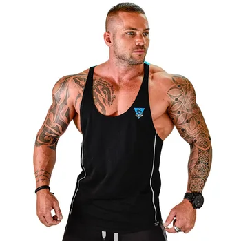 Erkek Vücut Geliştirme Tank top Spor Salonları Spor kolsuz gömlek Yeni Erkek Pamuk giyim Moda Atlet yelek Fanila yelek erkekler için Görüntü 2