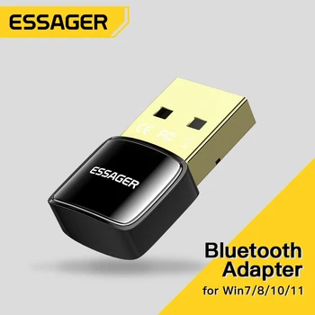 Essager USB Bluetooth 5.0 Adaptörü Dongle PC dizüstü bilgisayar hoparlörü Kablosuz Fare Kulaklık Müzik AUX Ses Alıcısı Verici