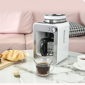 Ev Otomatik Amerikan Kahve Makinesi Damla Tipi Kahve makinesi Filtre İle Kahve Çekirdeği Değirmeni 2 in 1 çay makinesi 220V Görüntü 2
