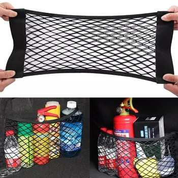 Evrensel saklama çantası Cep Kafes Oto Organizatör Koltuk Sırt çantası Araba Arka Arka Örgü Gövde Koltuk elastik ip Net Sihirli Etiket