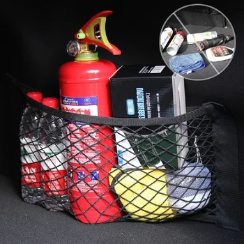 Evrensel saklama çantası Cep Kafes Oto Organizatör Koltuk Sırt çantası Araba Arka Arka Örgü Gövde Koltuk elastik ip Net Sihirli Etiket Görüntü 2
