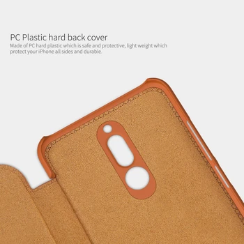 Flip Case Xiaomi Redmi için 8 NİLLKİN Qin Serisi Lüks PU Deri Plastik arka kapak Redmi 8 Görüntü 2